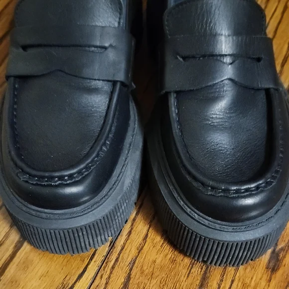 FLOYD Charlie Loafers, Women’s 37 | Black Leather | Platform Slip-Ons - Picture 3 of 13